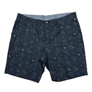 Adidas Men's Performance Golf Shorts AOP Geometric Flag Print Size 42 Black 9"
